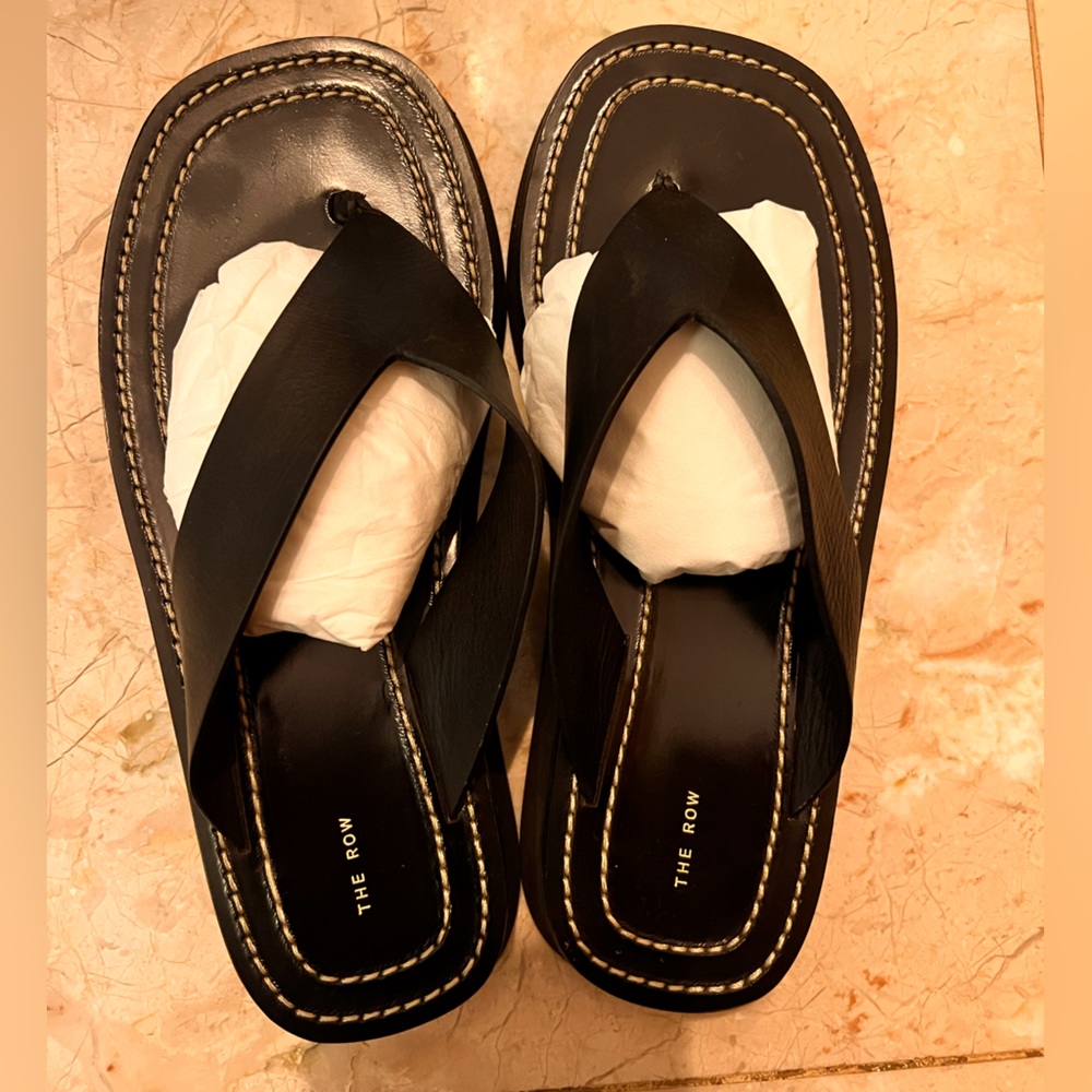 The Row Black Ginza Sandals
